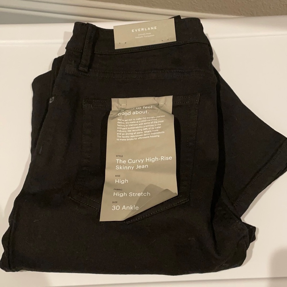 NWT everlane curvy high-rise skinny jeans in black